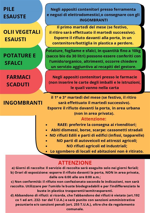 Nuovo Servizio di Igiene Urbana e Apertura Centro Comunale di Raccolta (CCR).