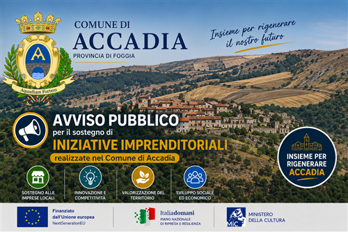 PNRR â€“ Future in the Past - Avviso pubblico per il sostegno alle iniziative imprenditoriali nel Comune di Accadia